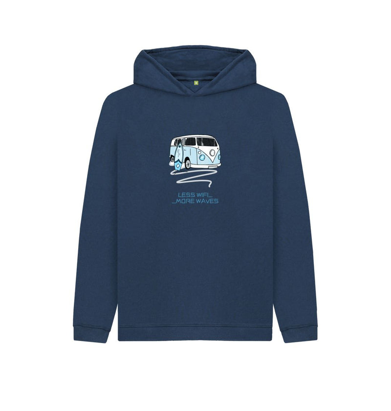 Navy Blue Pastel Blue Surf Van Children's Organic Cotton Hoody