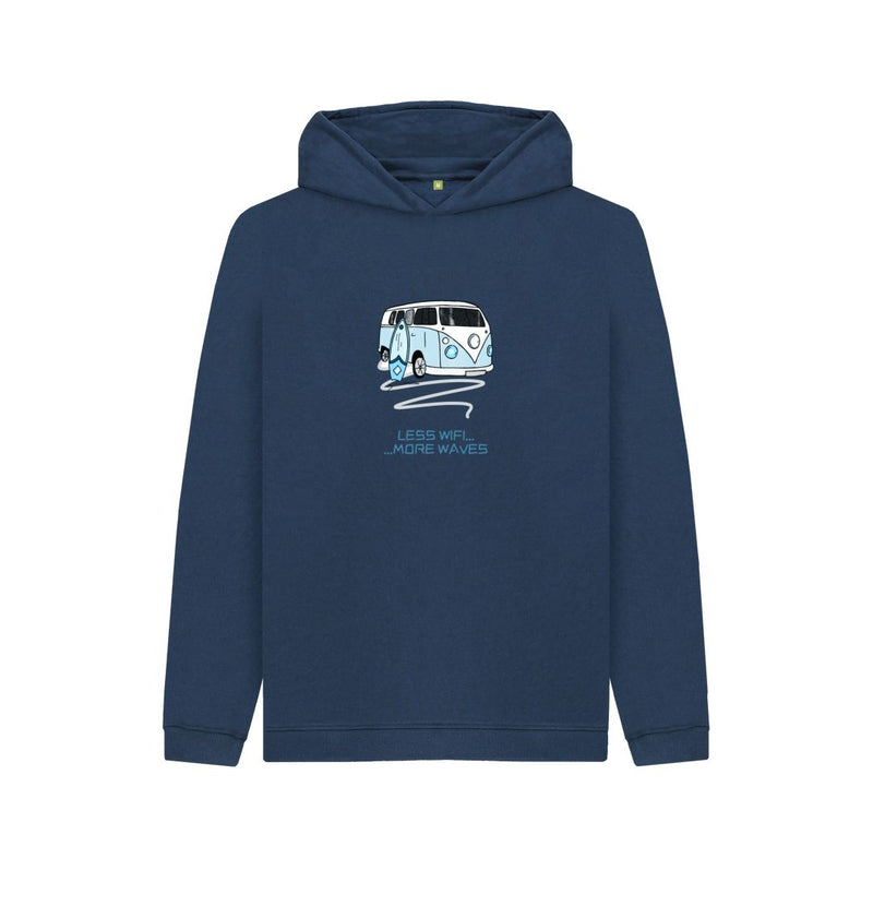 Navy Blue Pastel Blue Surf Van Children's Organic Cotton Hoody