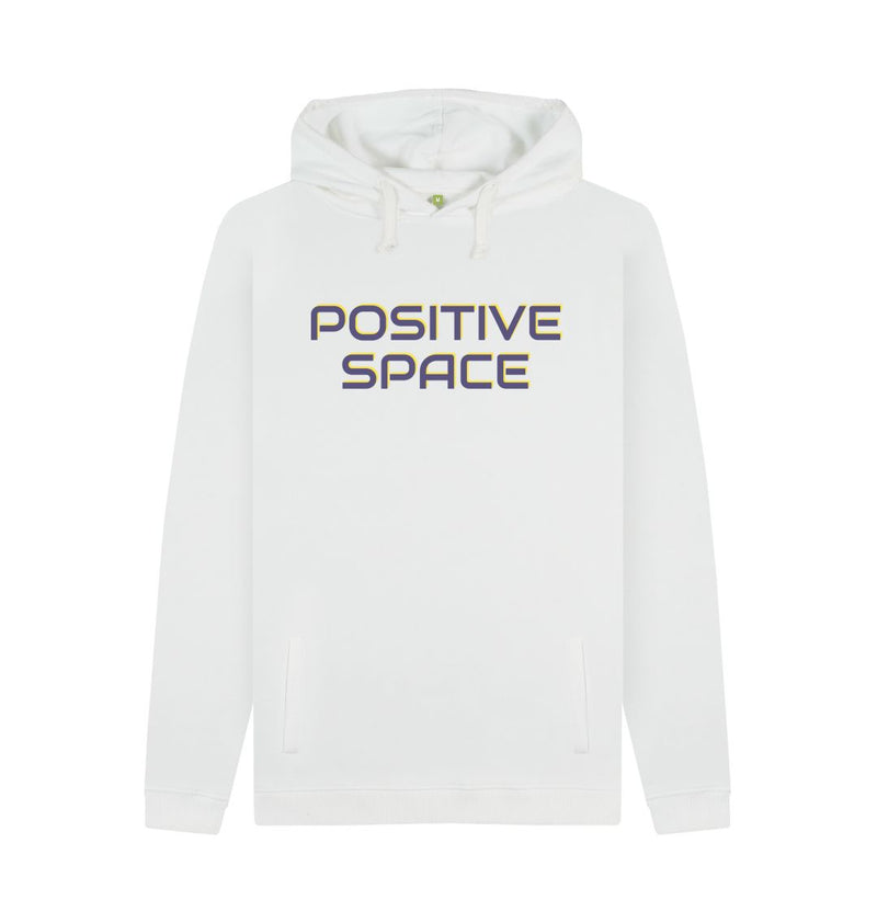 White Positive Space Organic Cotton Hoody
