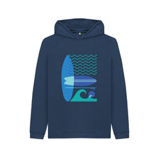 Athletic Grey Sea Surf and Wave Children's Organic Cotton Hoody