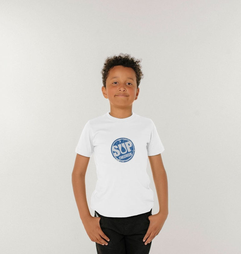 White Waterborn SUP The Creek Children's Organic Cotton T-Shirt