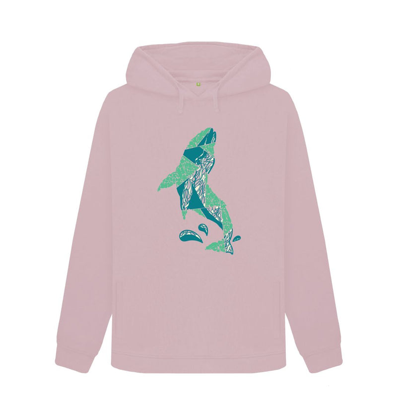 Light Heather Whale Women's Organic Cotton Hoody