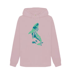 Light Heather Whale Women's Organic Cotton Hoody