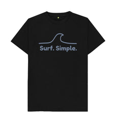 Black Surf Simple Organic Cotton T-shirt