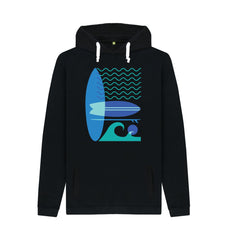 Navy Sea Surf Wave Organic Cotton Hoody