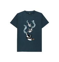White Dive Dive Dive Penguin Children's Organic Cotton T-shirt