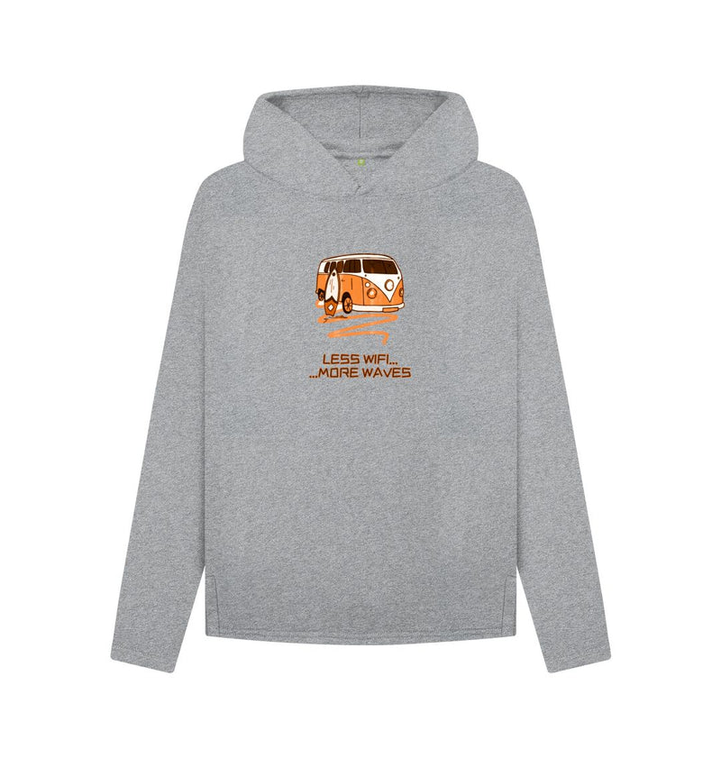 Black Coral Orange Surf Van Women's Relaxed Fit Organic Cotton Hoody