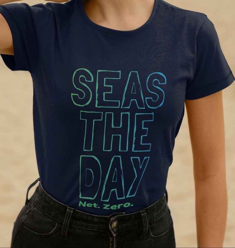 Navy Blue Sea's the day Women's Organic Cotton T-shirt