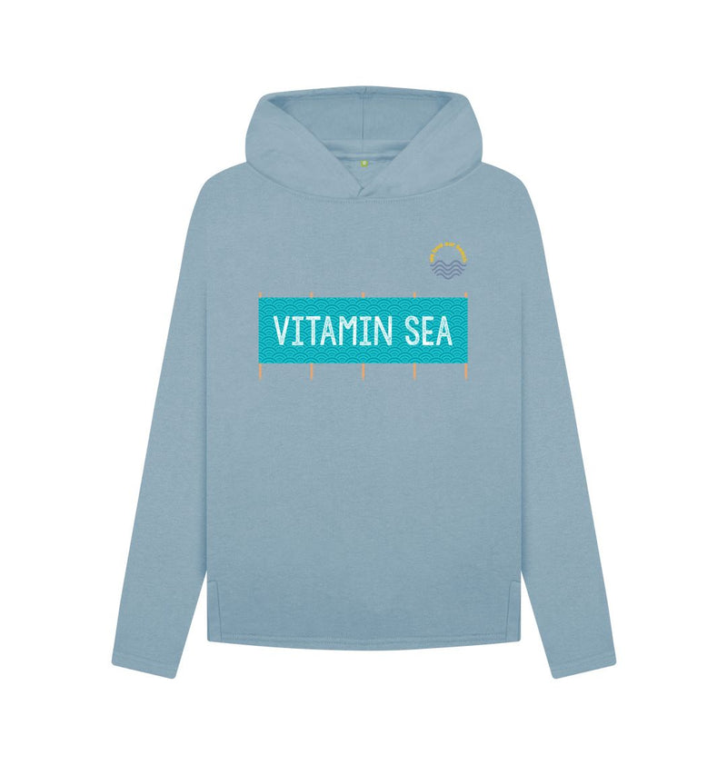 White Vitamin Sea Relaxed Fit Women's Organic Cotton Hoody
