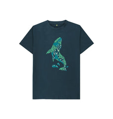 Denim Blue Whale Children's Organic Cotton T-shirt
