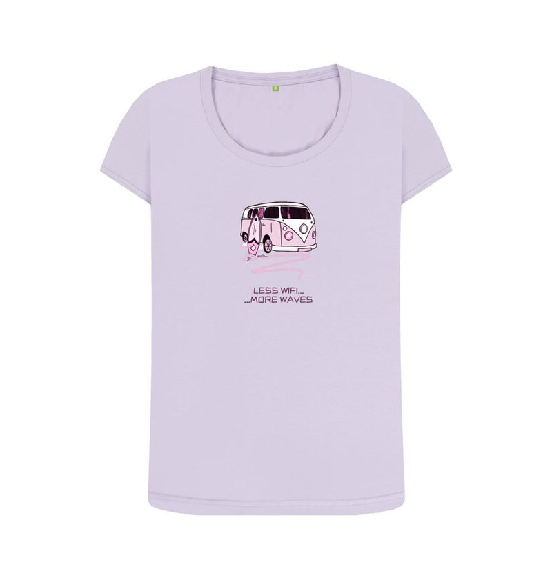 Pastel Pink Surf Van Women's Scoop Neck Organic Cotton T-shirt