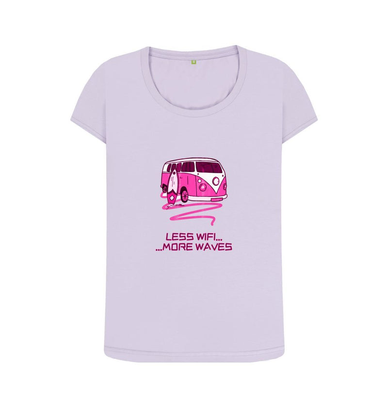Coral Pink Surf Van Women's Scoop Neck Organic Cotton T-shirt